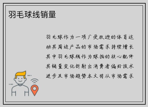 羽毛球线销量